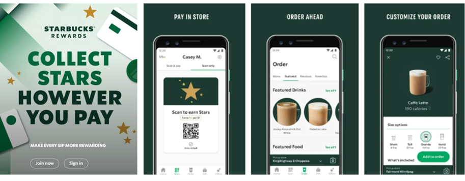 Starbucks’ Mobile App integrate seamless shopping experience